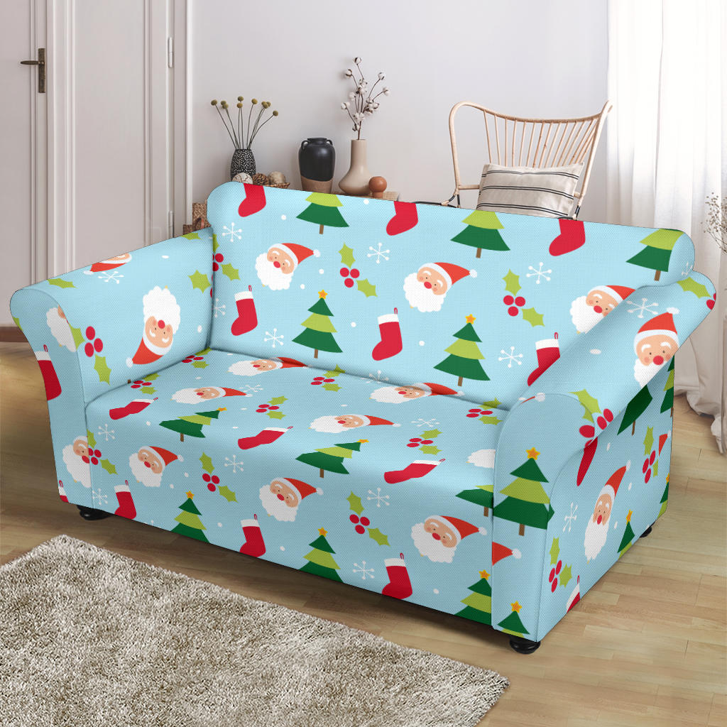 Santa Themed Print Design LKS301 Loveseat Couch Slipcover