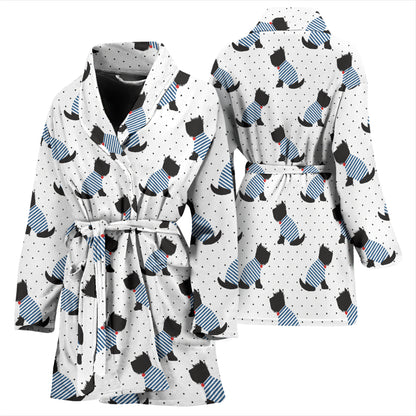 Scottish Terriers Print Design LKS3013 Women Bathrobe