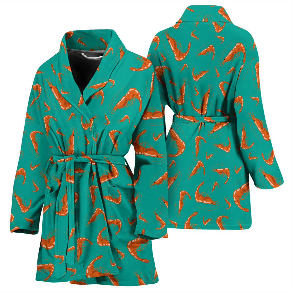 Shrimp Print Design LKS301 Women Bathrobe