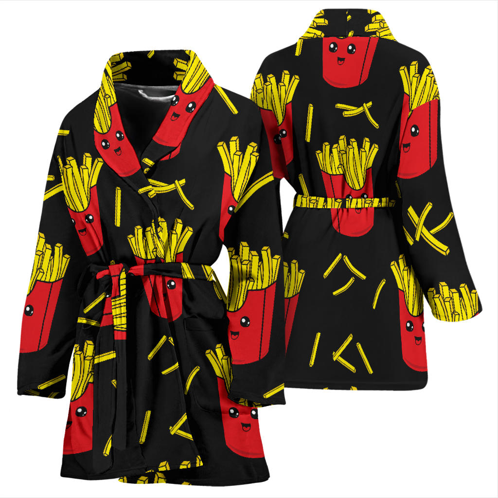 French Fried Pattern Print Design 03 Women Bathrobe