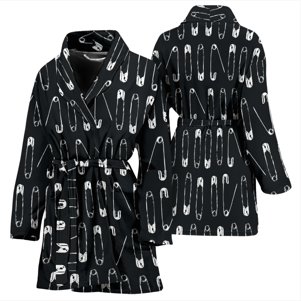 Safety Pin Print Design LKS302 Women Bathrobe