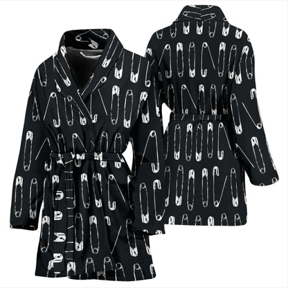 Safety Pin Print Design LKS302 Women Bathrobe