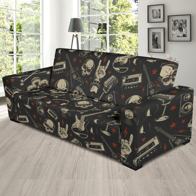 Rock and Roll Skull Pattern Print Design A03 Sofa Slipcover