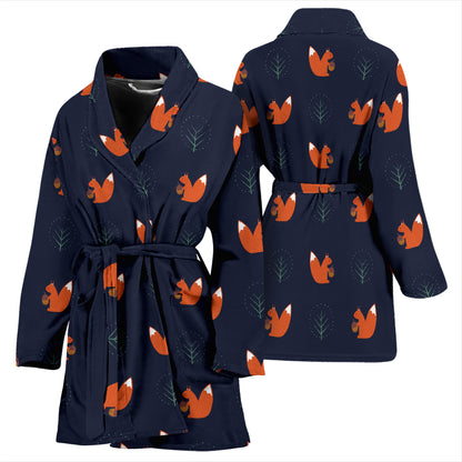 Squirrel Print Design LKS303 Women Bathrobe
