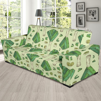 Leek Pattern Print Design 04 Sofa Slipcover