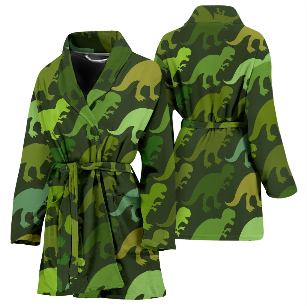 T Rex Pattern Print Design A03 Women Bathrobe