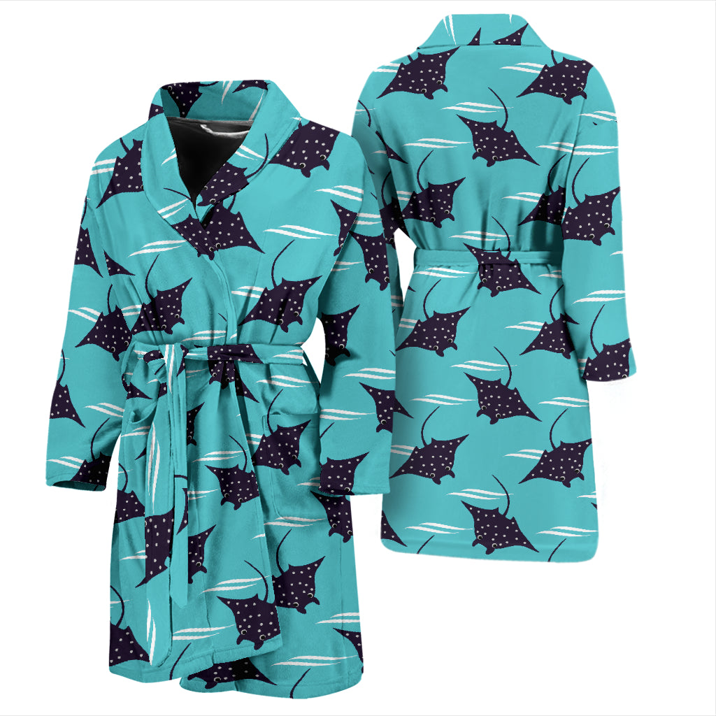 Manta Ray Print Design LKS403 Men Bathrobe