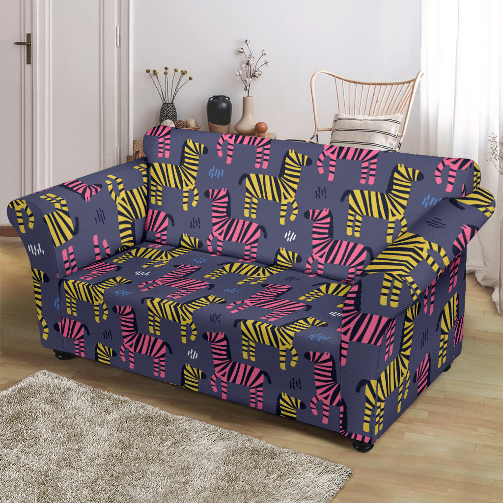 Zebra Print Design LKS303 Loveseat Couch Slipcover