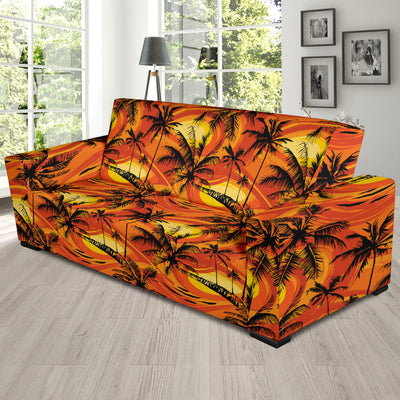 Palm Tree Pattern Print Design A02 Sofa Slipcover