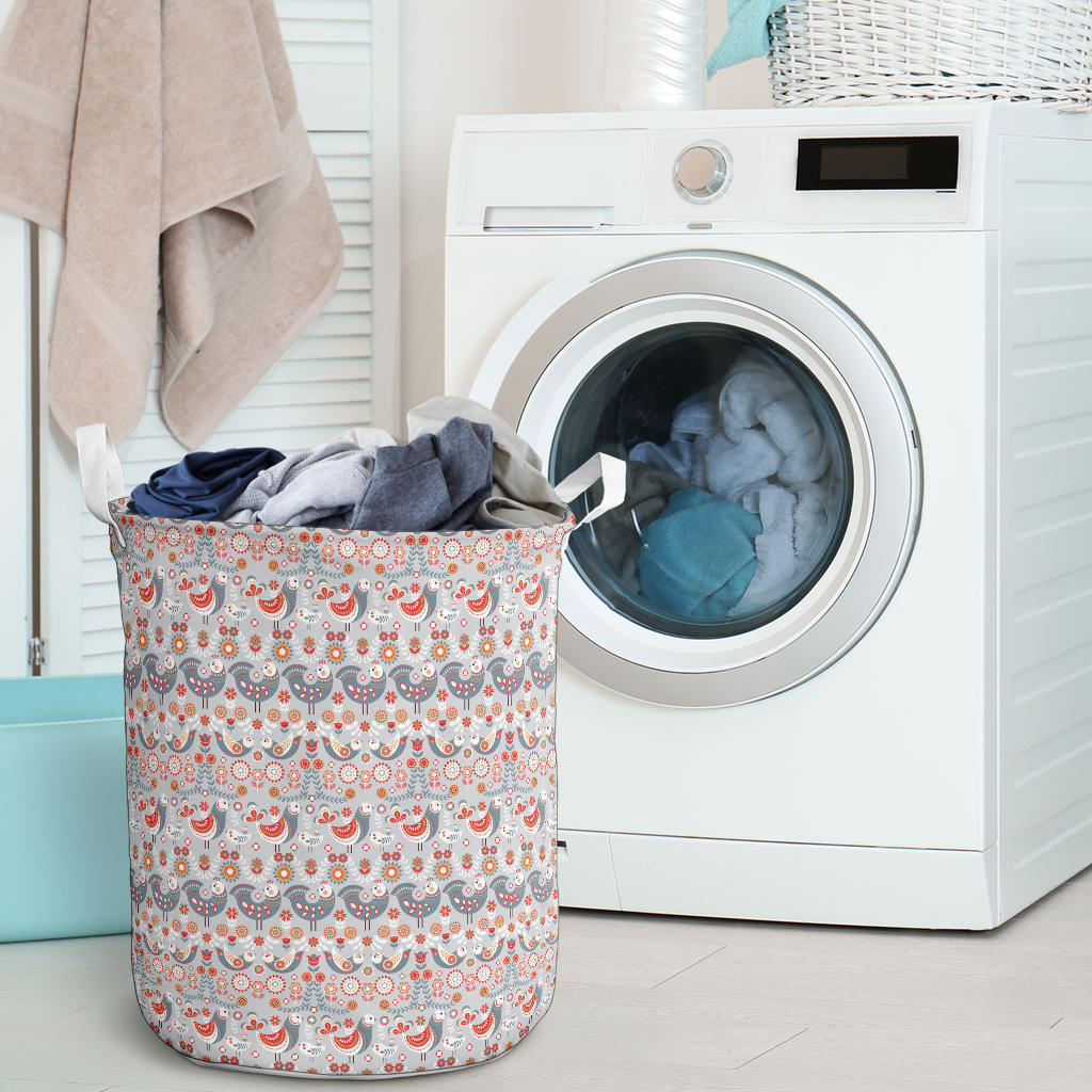 Swedish Nordic Design Print Laundry Basket