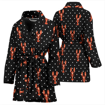 Lobster Print Design LKS401 Women Bathrobe