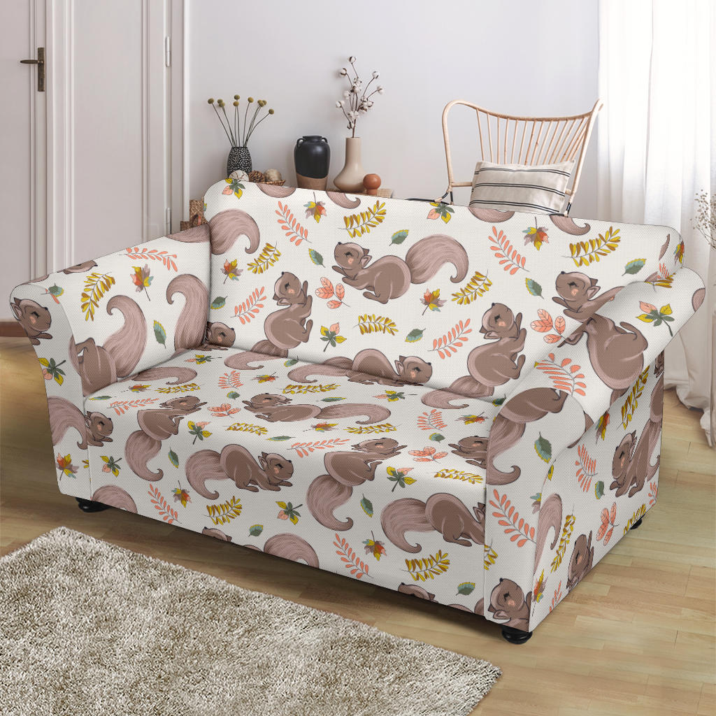 Squirrel Print Design LKS307 Loveseat Couch Slipcover