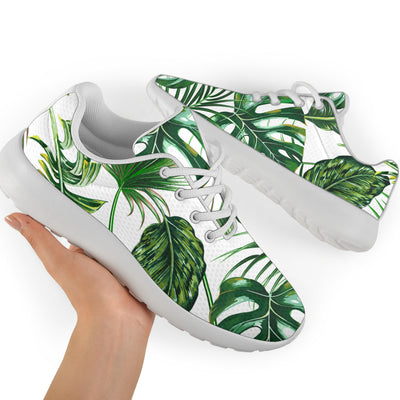 Green Pattern Tropical Palm Leaves Athletic Shoes