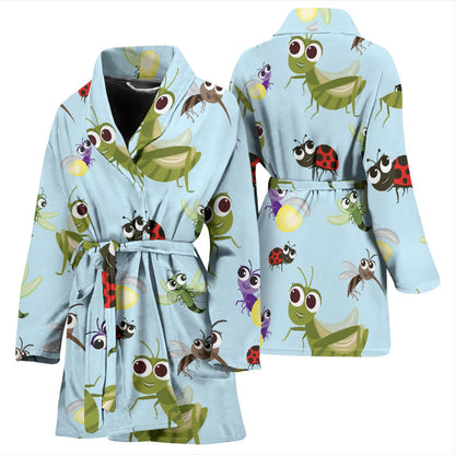 Ladybug Pattern Print Design 01 Women Bathrobe