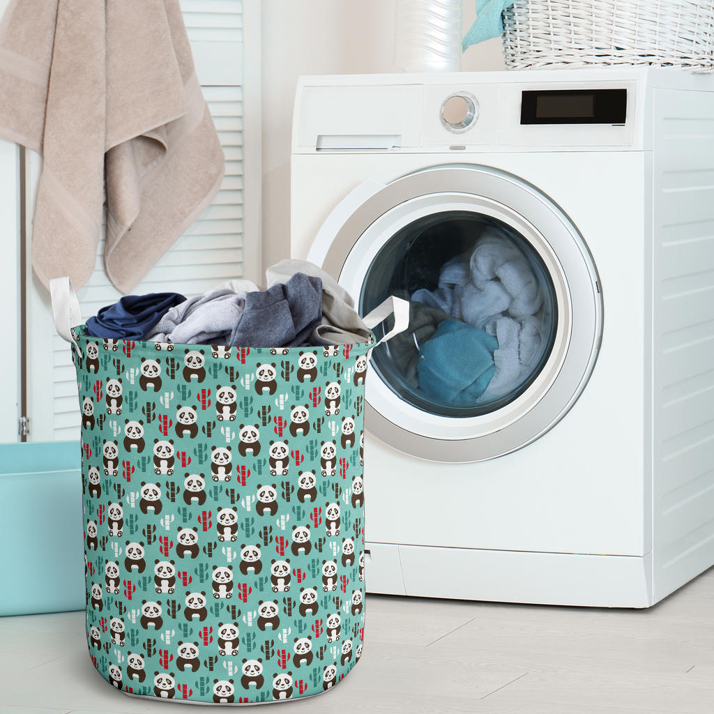 Panda Bear Cute Themed Print Laundry Basket