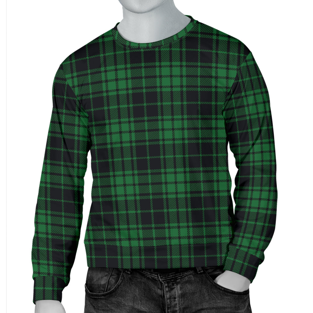 Green Tartan Plaid Pattern Men Long Sleeve Sweatshirt