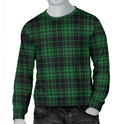 Green Tartan Plaid Pattern Men Long Sleeve Sweatshirt