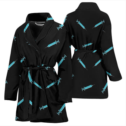 Phlebotomist Pattern Print Design A04 Women Bathrobe