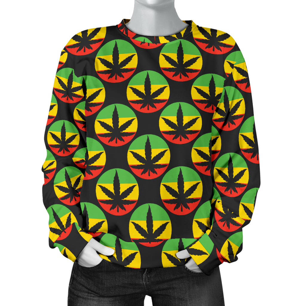 Rasta Reggae Color Design Women Long Sleeve Sweatshirt