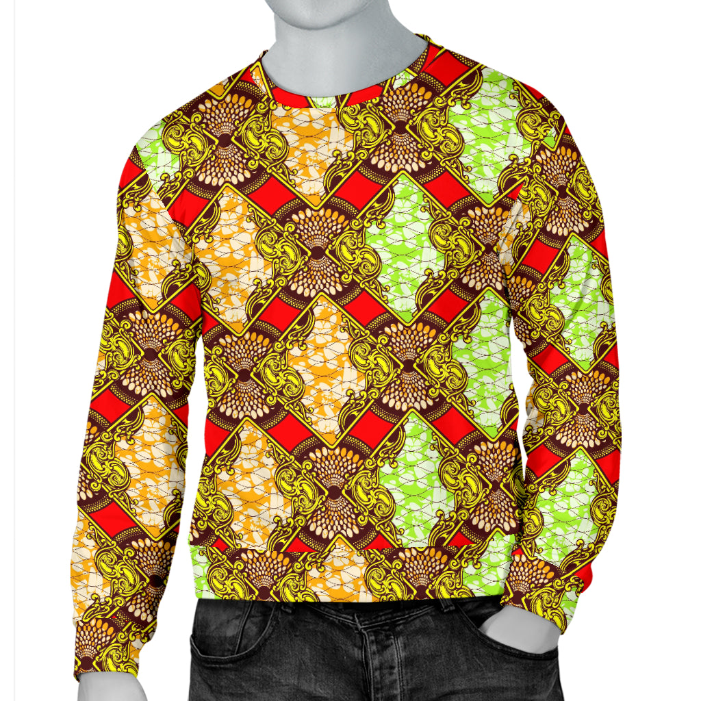 African Classic Print Pattern Men Long Sleeve Sweatshirt