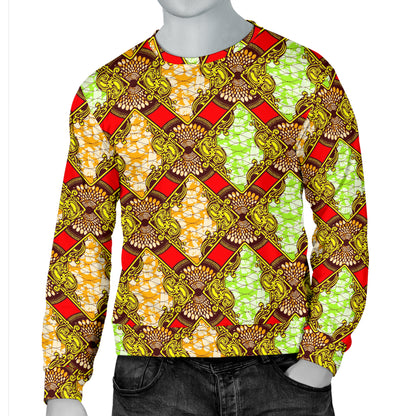 African Classic Print Pattern Men Long Sleeve Sweatshirt