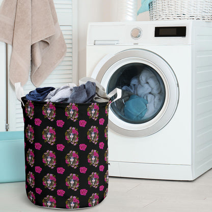 Day of the Dead Makeup Girl Laundry Basket
