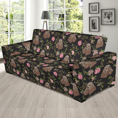 Cocker Pattern Print Design 03 Sofa Slipcover