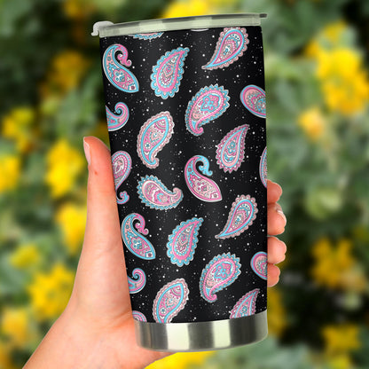 Paisley Pink Design Mandala Print Tumbler