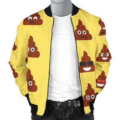 Emoji Poop Print Pattern Men Bomber Jacket