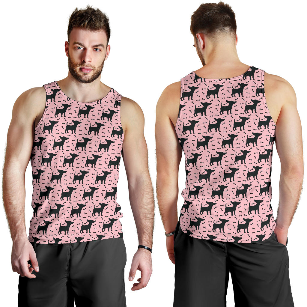 Chihuahua Pink Print Pattern Men Tank Top