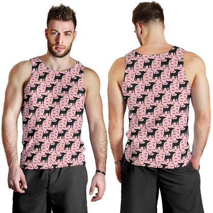 Chihuahua Pink Print Pattern Men Tank Top