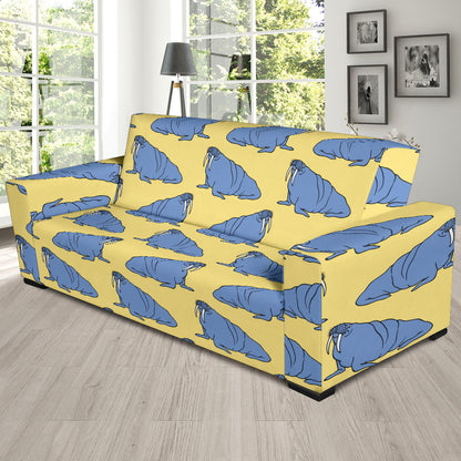 Walrus Pattern Print Design 02 Sofa Slipcover