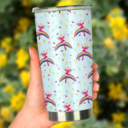 Fairy with Rainbow Print Pattern Tumbler