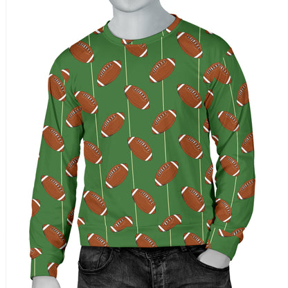 American Football on Field Themed Men Long Sleeve Sweatshirt