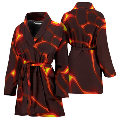 Lava Pattern Print Design 02 Women Bathrobe