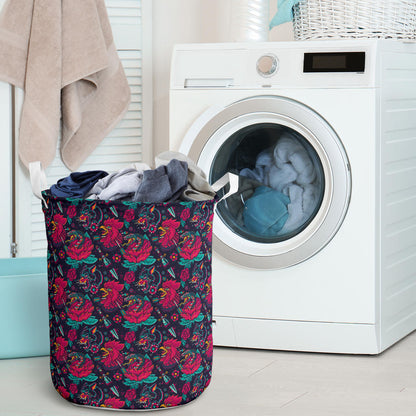 Old School Tattoo Print Laundry Basket