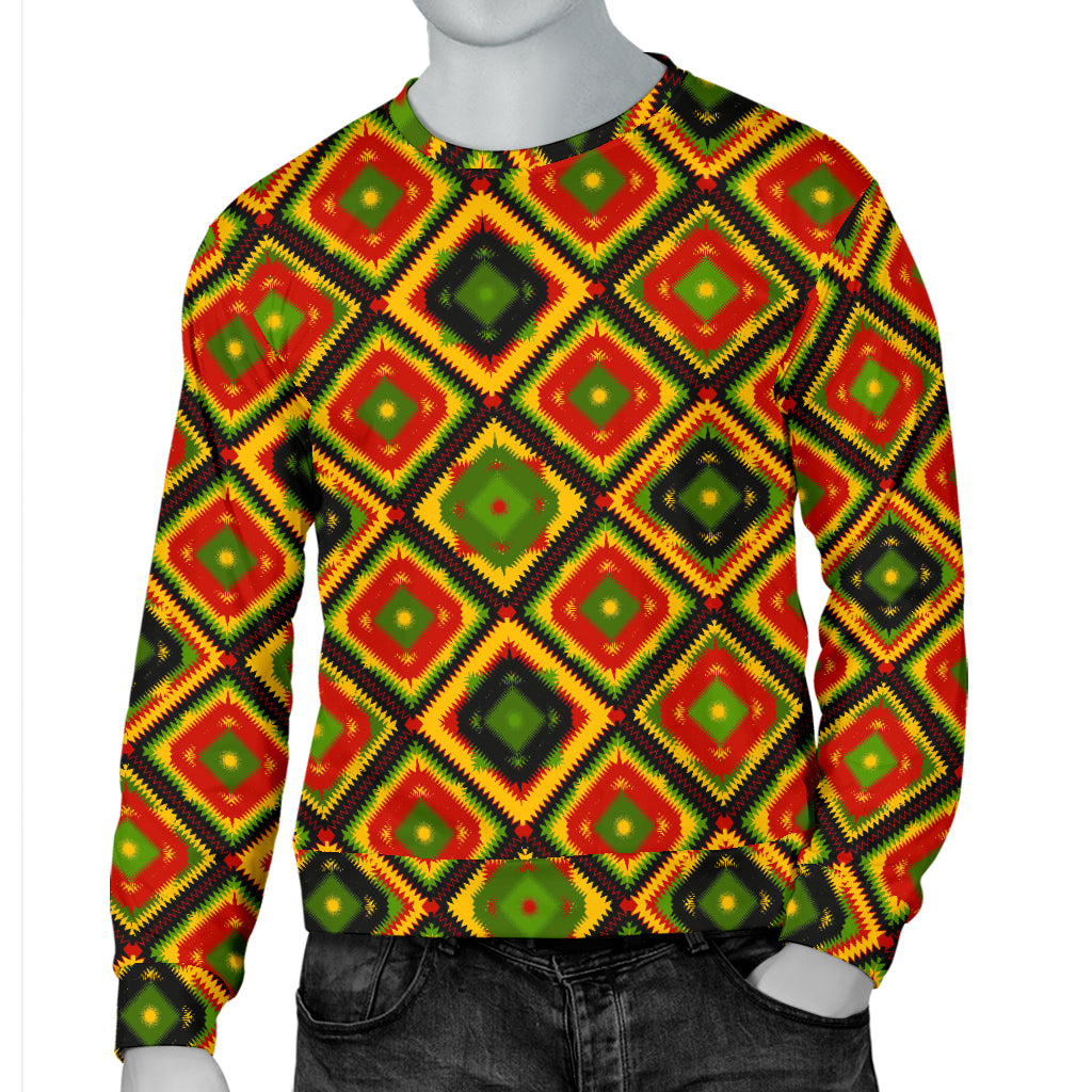 Rasta Reggae Color Pattern Men Long Sleeve Sweatshirt
