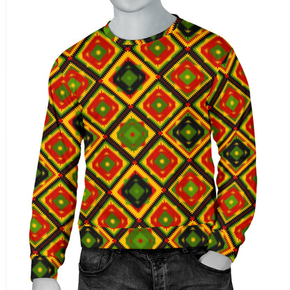Rasta Reggae Color Pattern Men Long Sleeve Sweatshirt