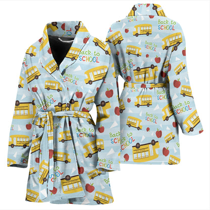 School Bus Back To School Print Design LKS303 Women Bathrobe