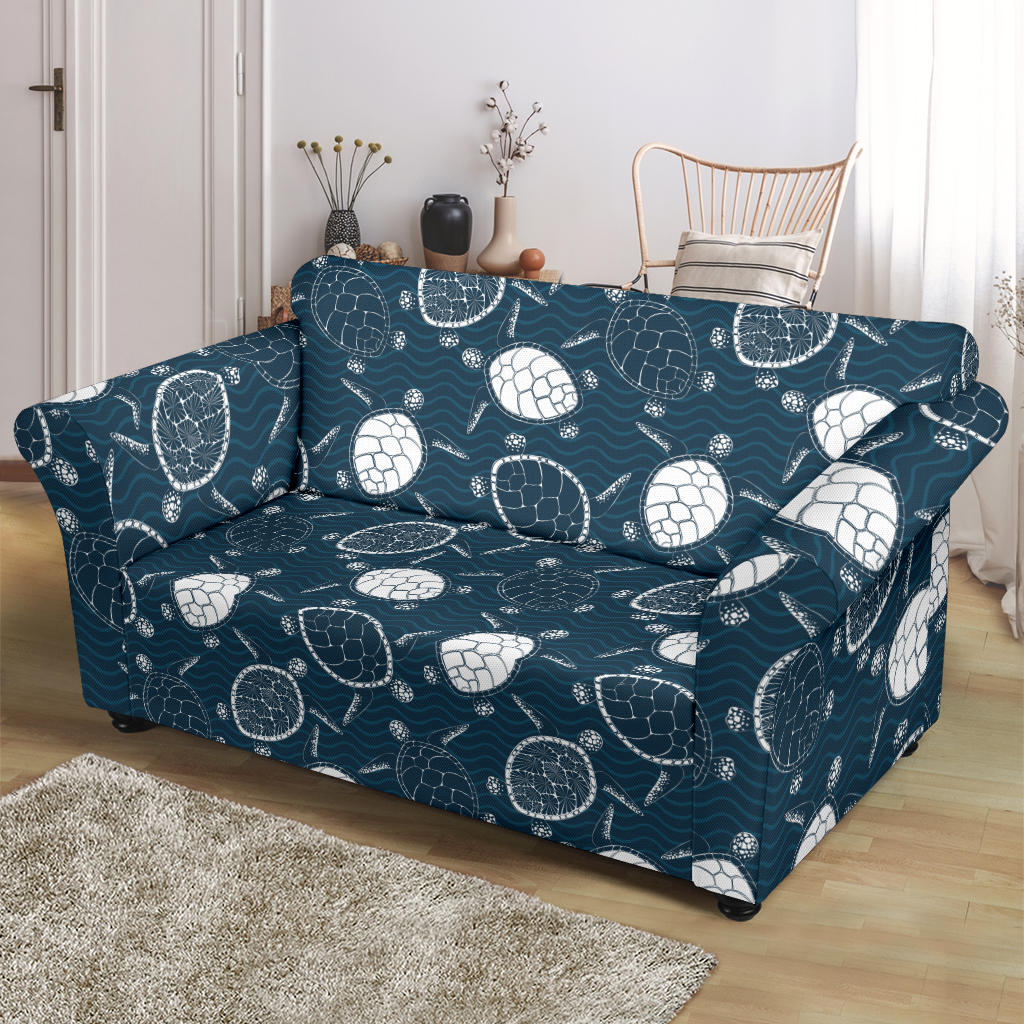 Sea Turtle Print Design LKS3015 Loveseat Couch Slipcover