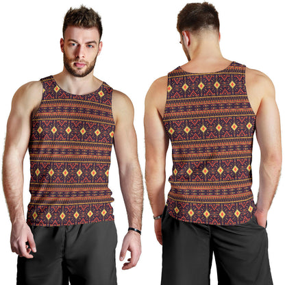 Southwest Ethnic Design Themed Print Men Tank Top