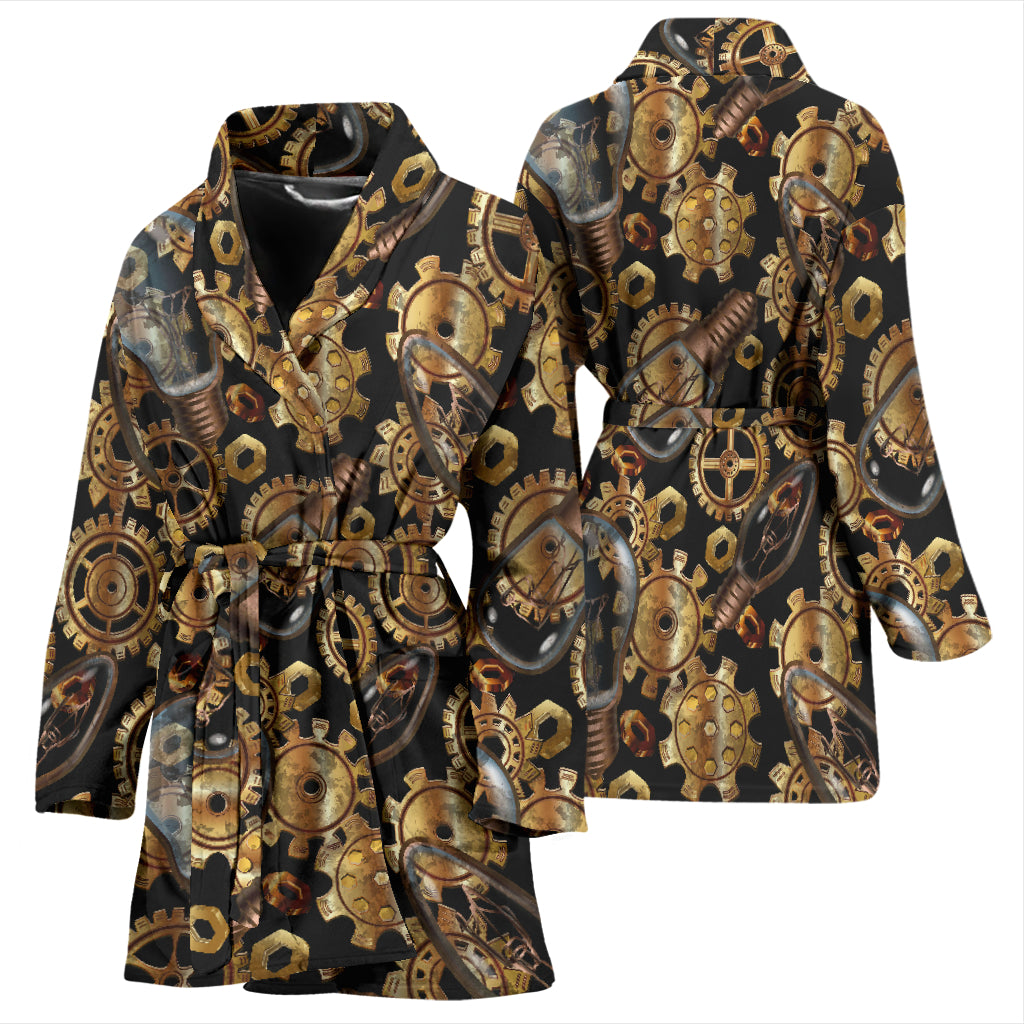 Steampunk Lightbulb Print Design LKS304 Women Bathrobe