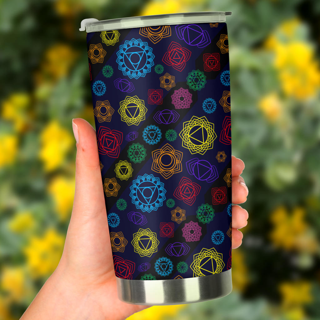 Chakra Colorful Print Pattern Tumbler