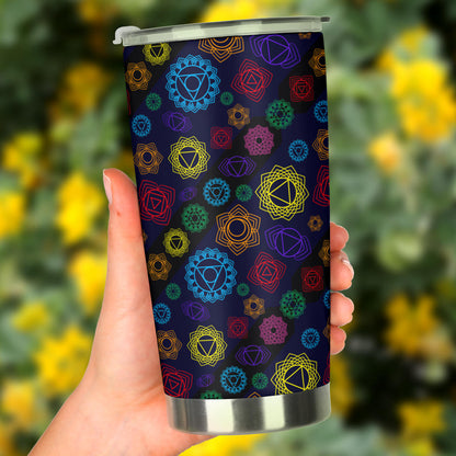 Chakra Colorful Print Pattern Tumbler