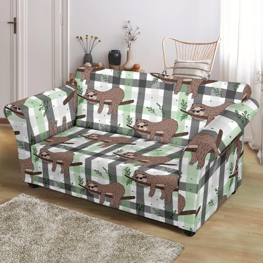 Sloth Print Design LKS301 Loveseat Couch Slipcover
