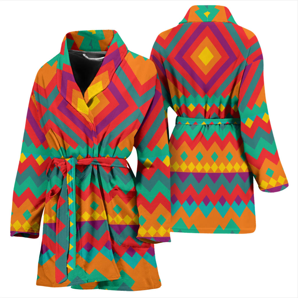 Mexican Pattern Print Design 04 Women Bathrobe