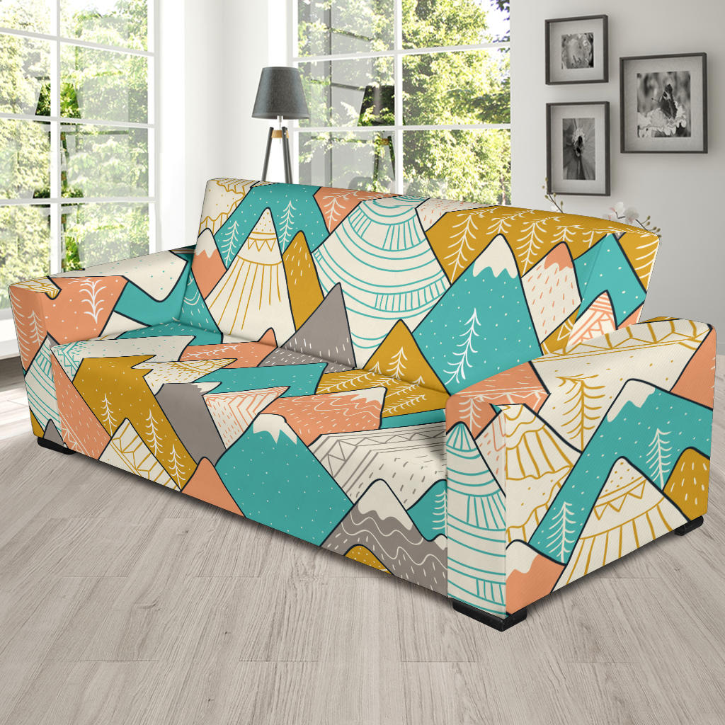 Mountain Pattern Print Design 02 Sofa Slipcover