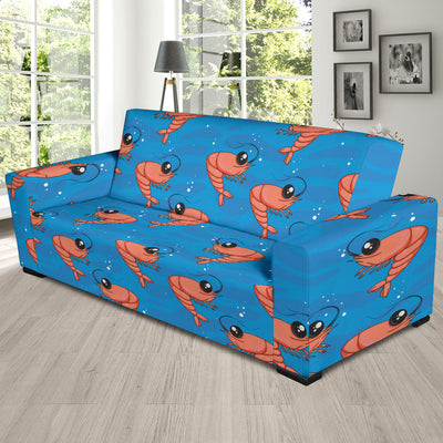 Prawn Cute Pattern Print Design 03 Sofa Slipcover