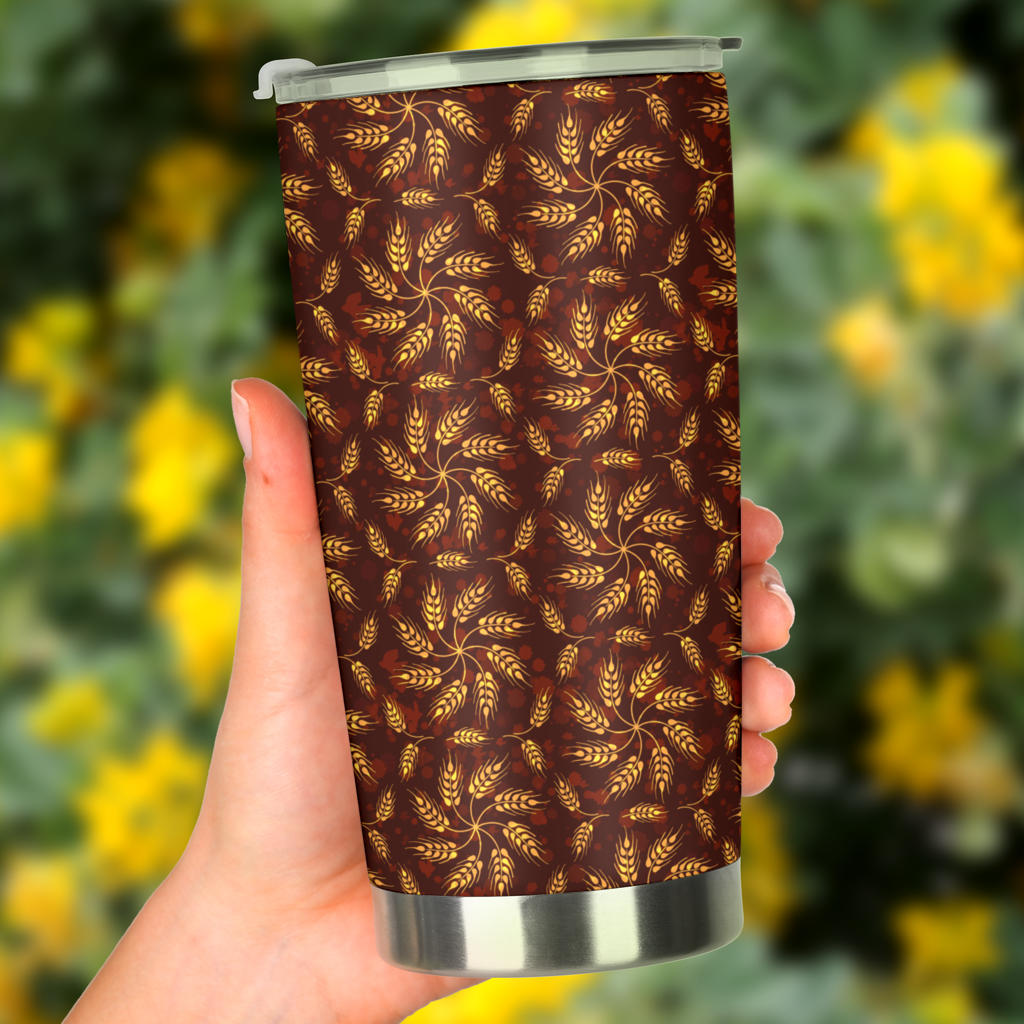 Agricultural Brown Wheat Print Pattern Tumbler