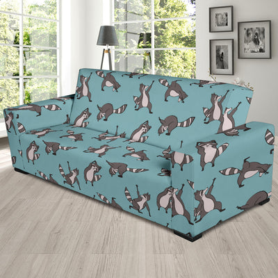 Raccoon Pattern Print Design A07 Sofa Slipcover